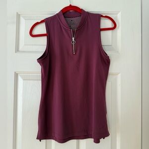 Women’s Nike Sleeveless 1/4 zip Berry colored Top